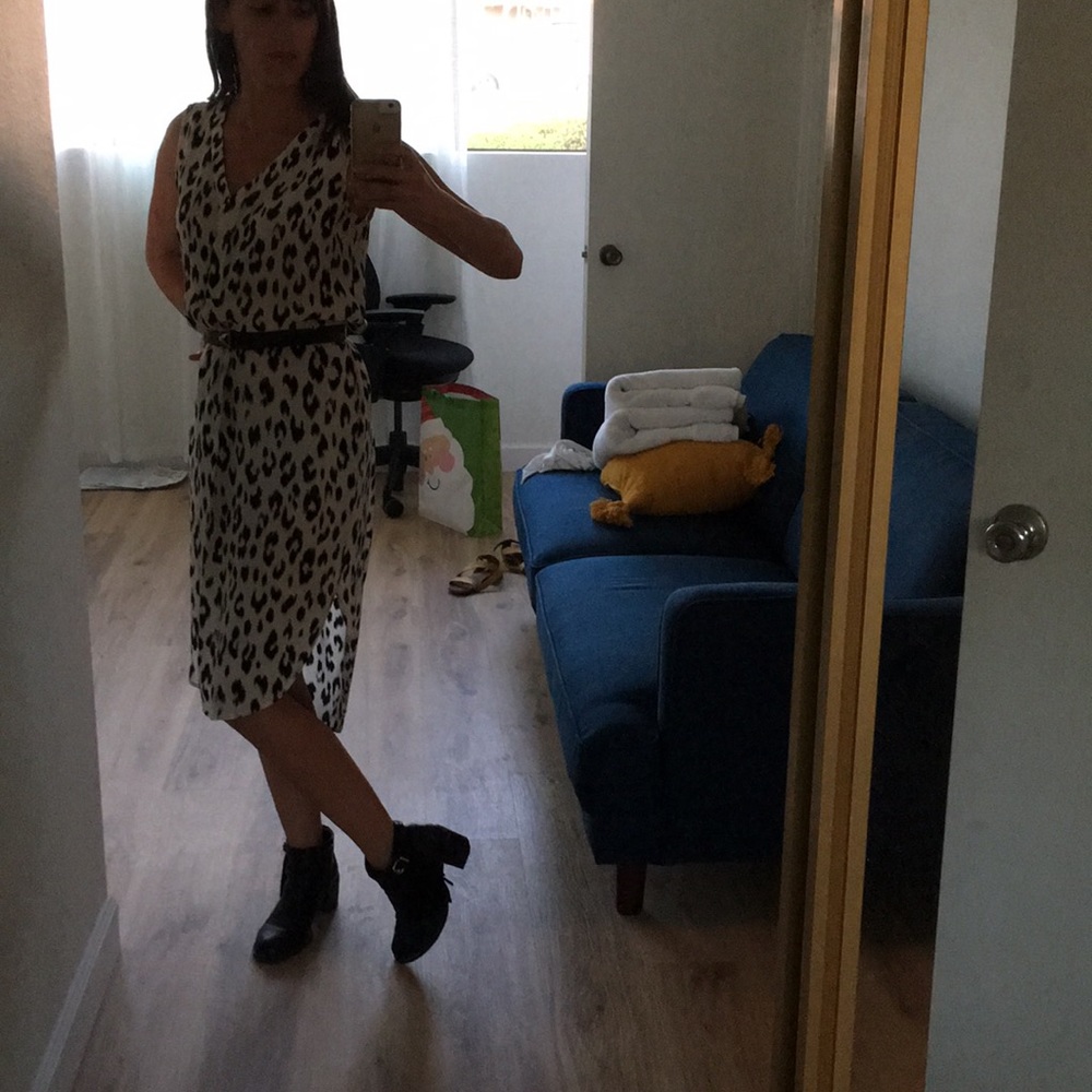 Animal print silk dress